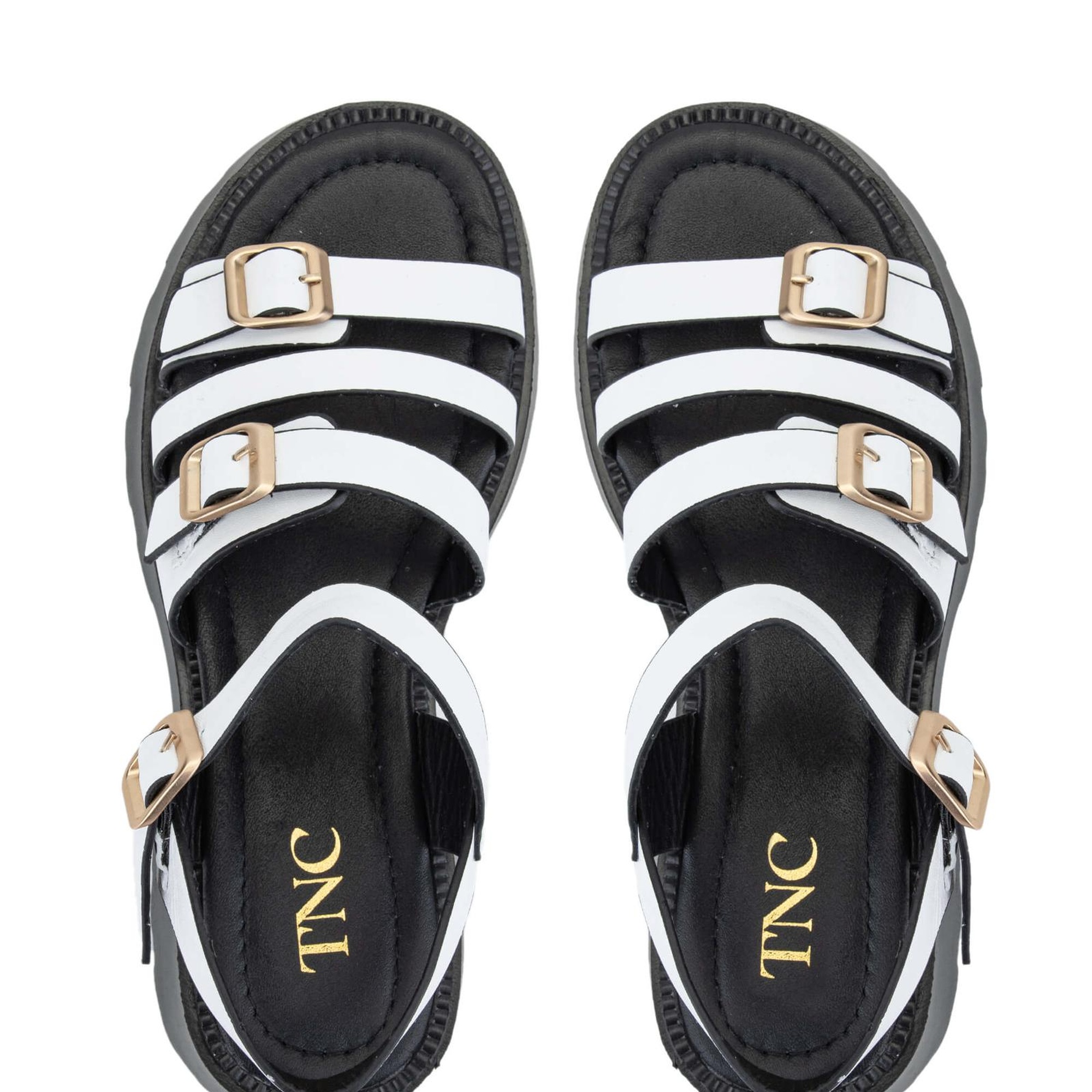 Tamer Tanca Kadın Hakiki Deri Beyaz Topuklu Sandalet