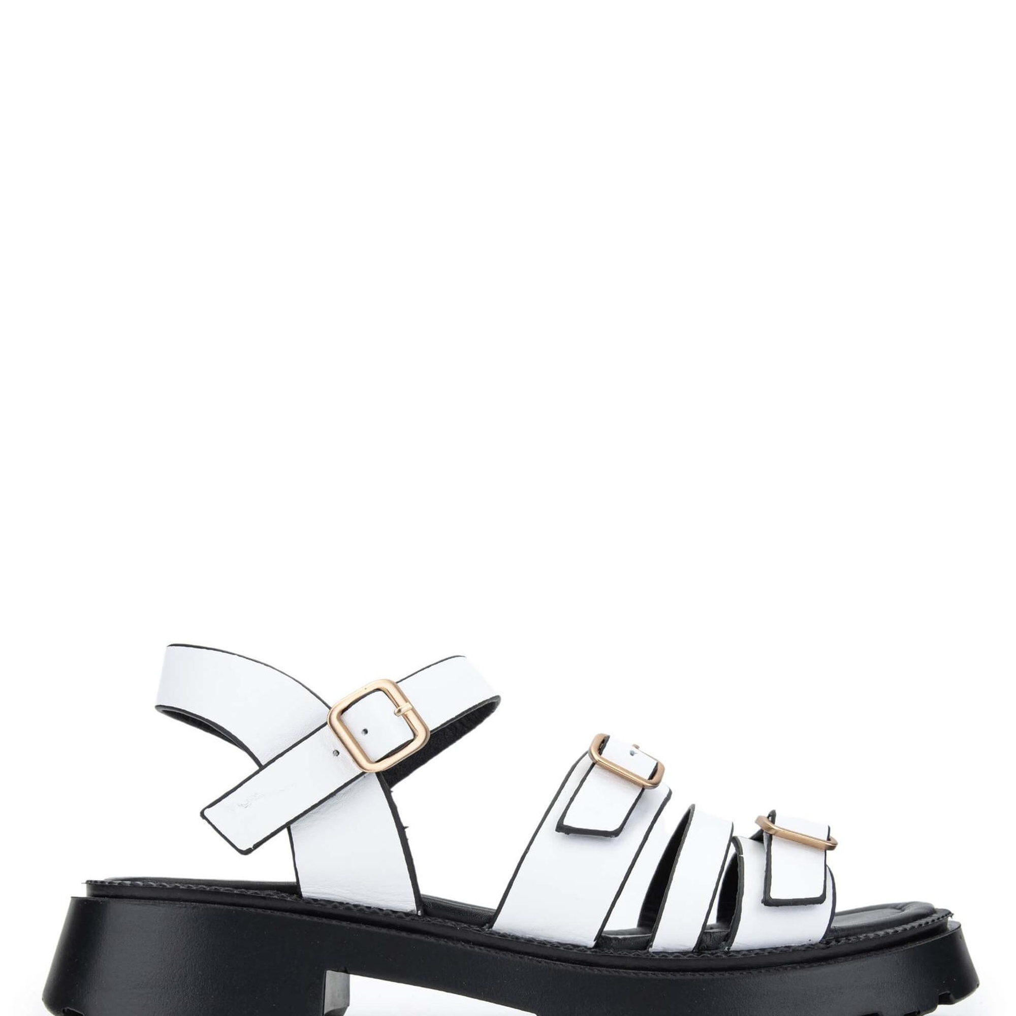 Tamer Tanca Kadın Hakiki Deri Beyaz Topuklu Sandalet