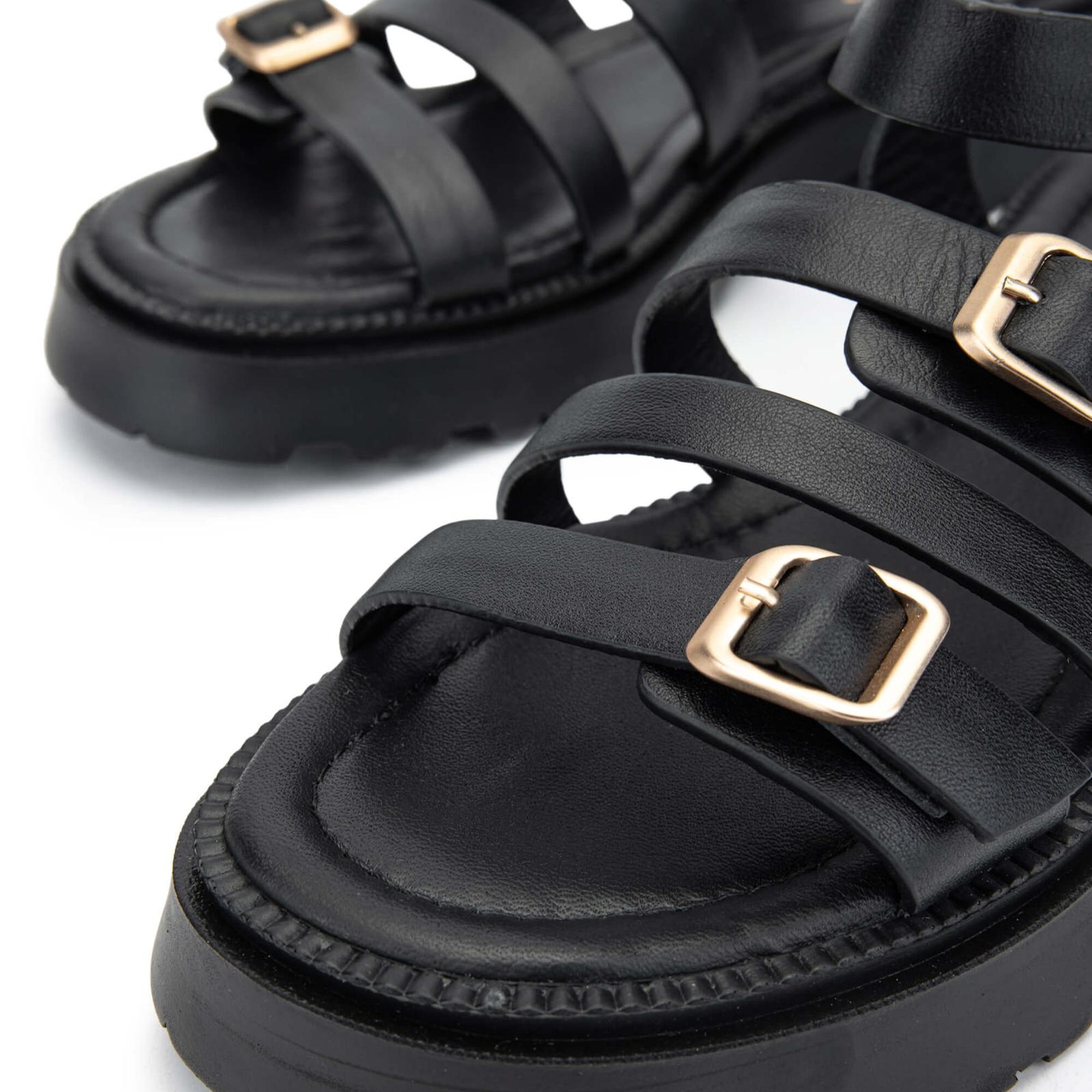 Tamer Tanca Kadın Hakiki Deri Siyah Deri Topuklu Sandalet