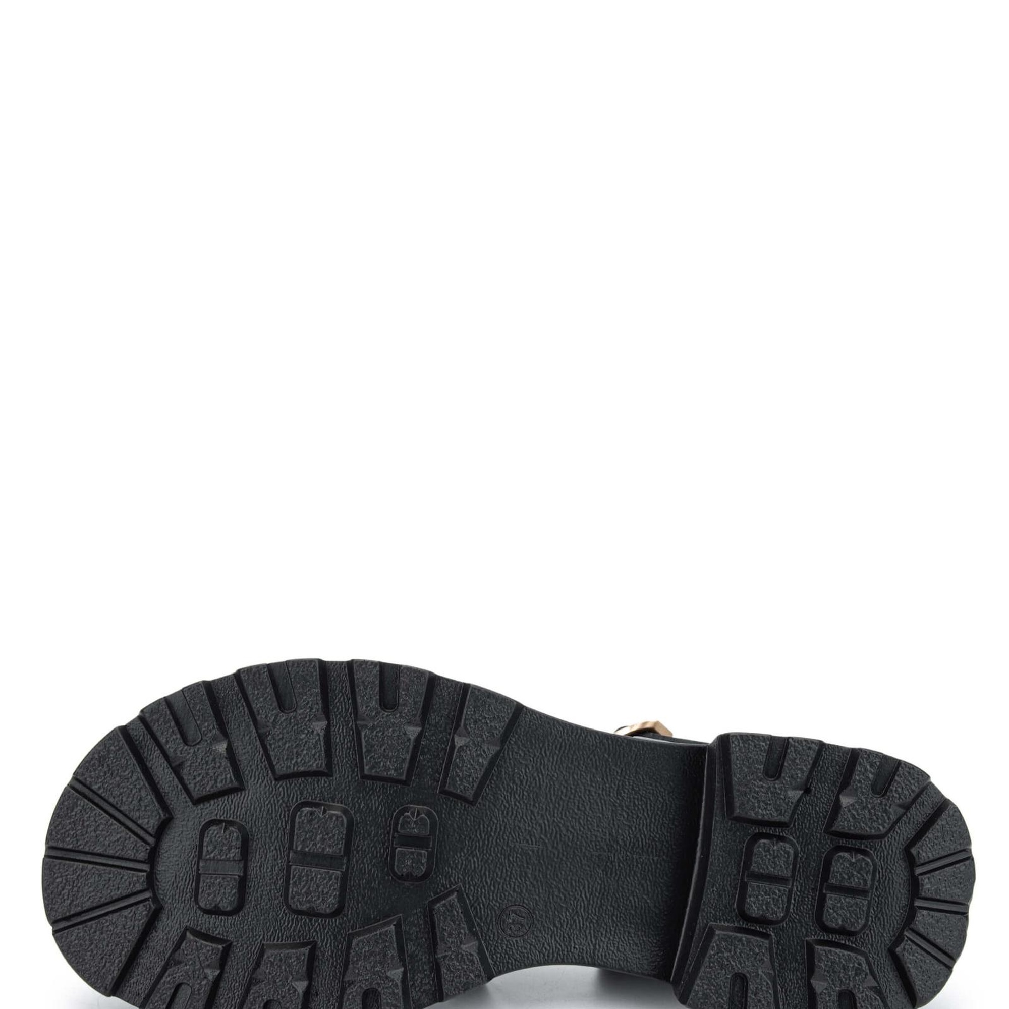 Tamer Tanca Kadın Hakiki Deri Siyah Deri Topuklu Sandalet