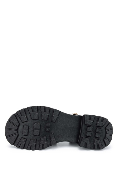  Tamer Tanca Kadın Hakiki Deri Siyah Deri Topuklu Sandalet