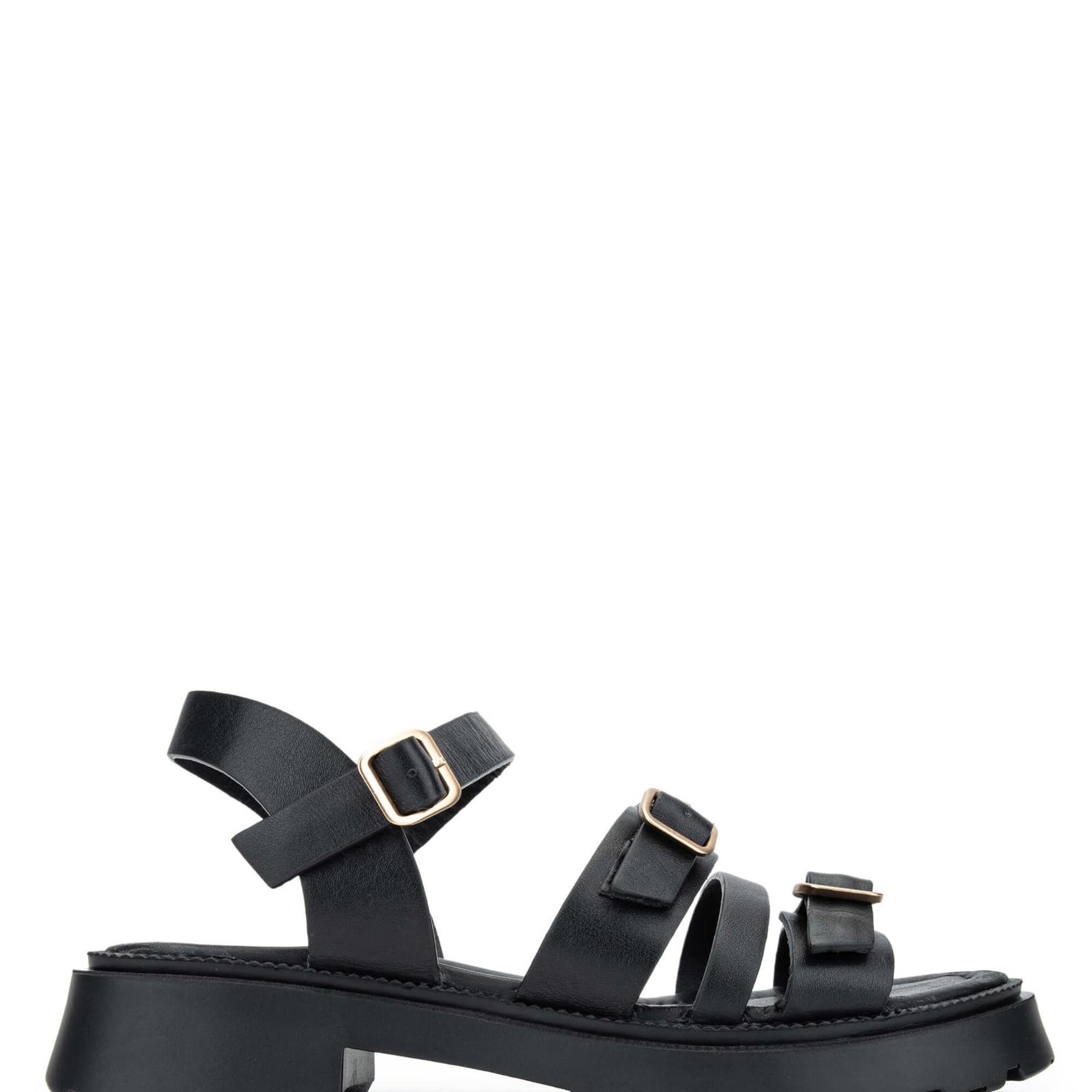 Tamer Tanca Kadın Hakiki Deri Siyah Deri Topuklu Sandalet