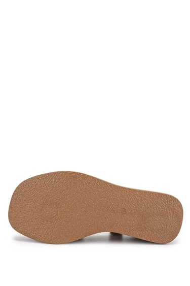  Tamer Tanca Kadın Hakiki Deri Taba Topuklu Sandalet