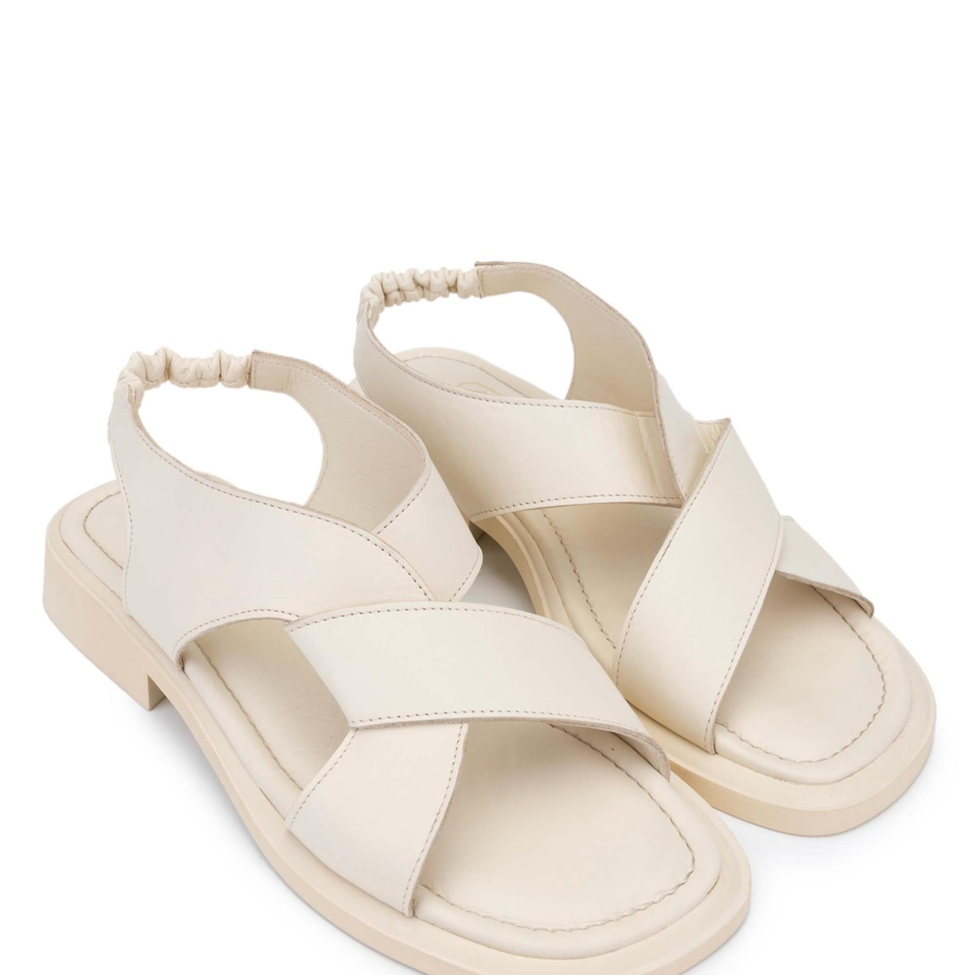 Tamer Tanca Kadın Hakiki Deri Bej Topuklu Sandalet