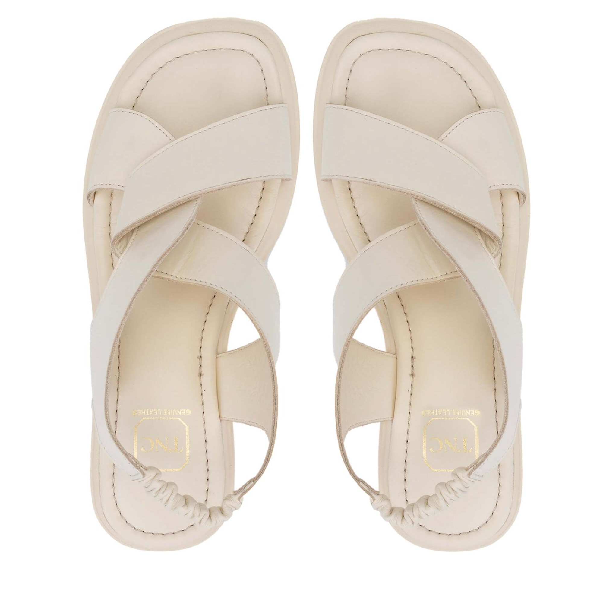 Tamer Tanca Kadın Hakiki Deri Bej Topuklu Sandalet