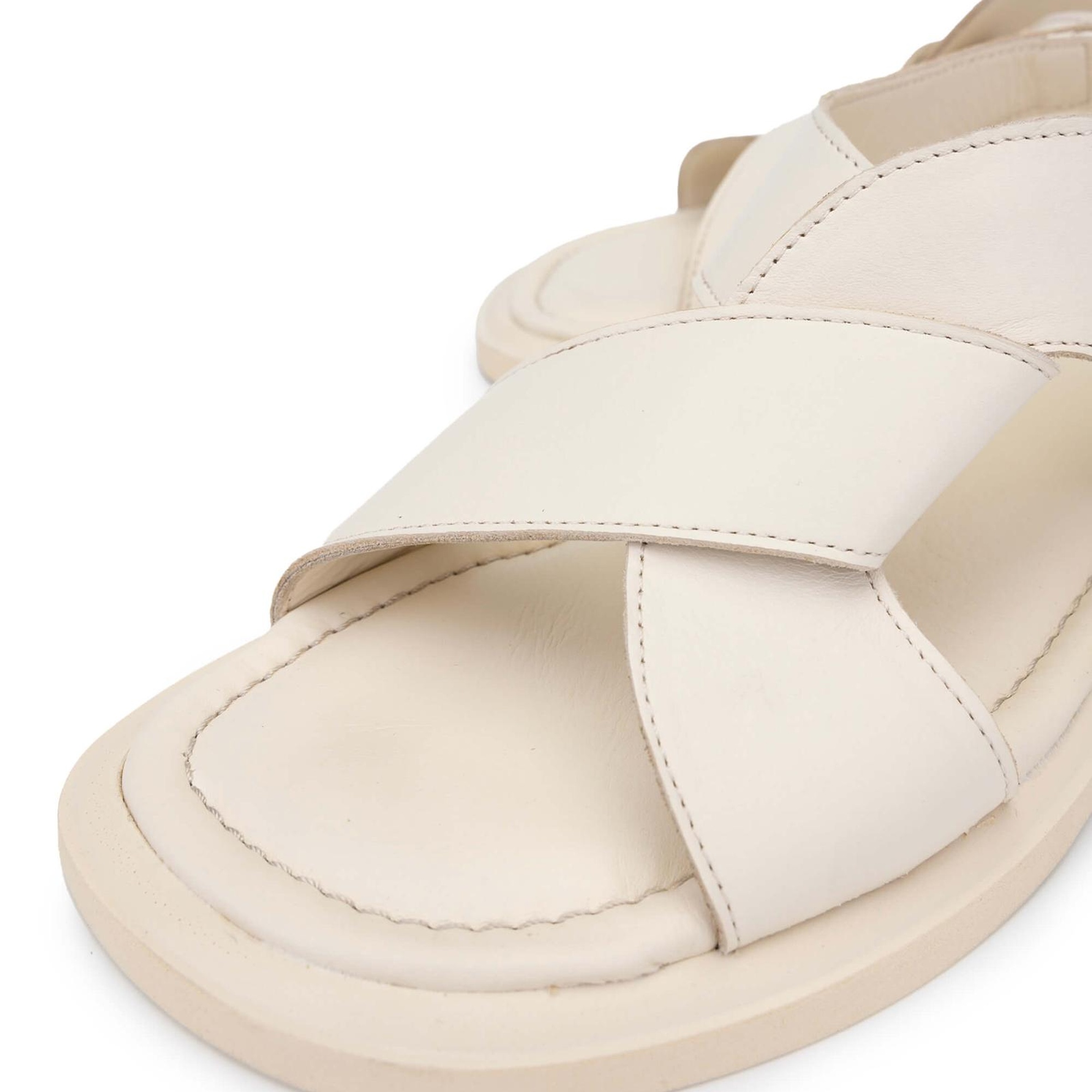 Tamer Tanca Kadın Hakiki Deri Bej Topuklu Sandalet