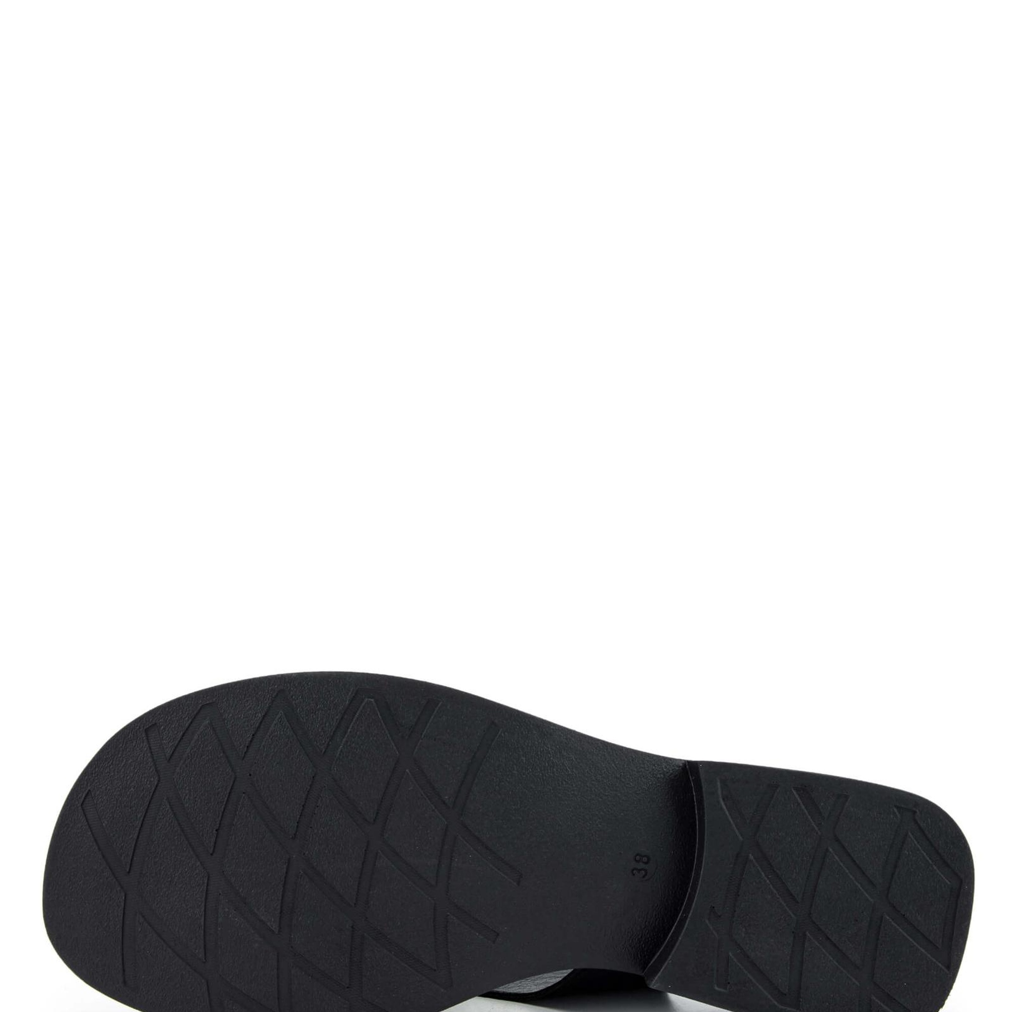 Tamer Tanca Kadın Hakiki Deri Siyah Deri Topuklu Sandalet