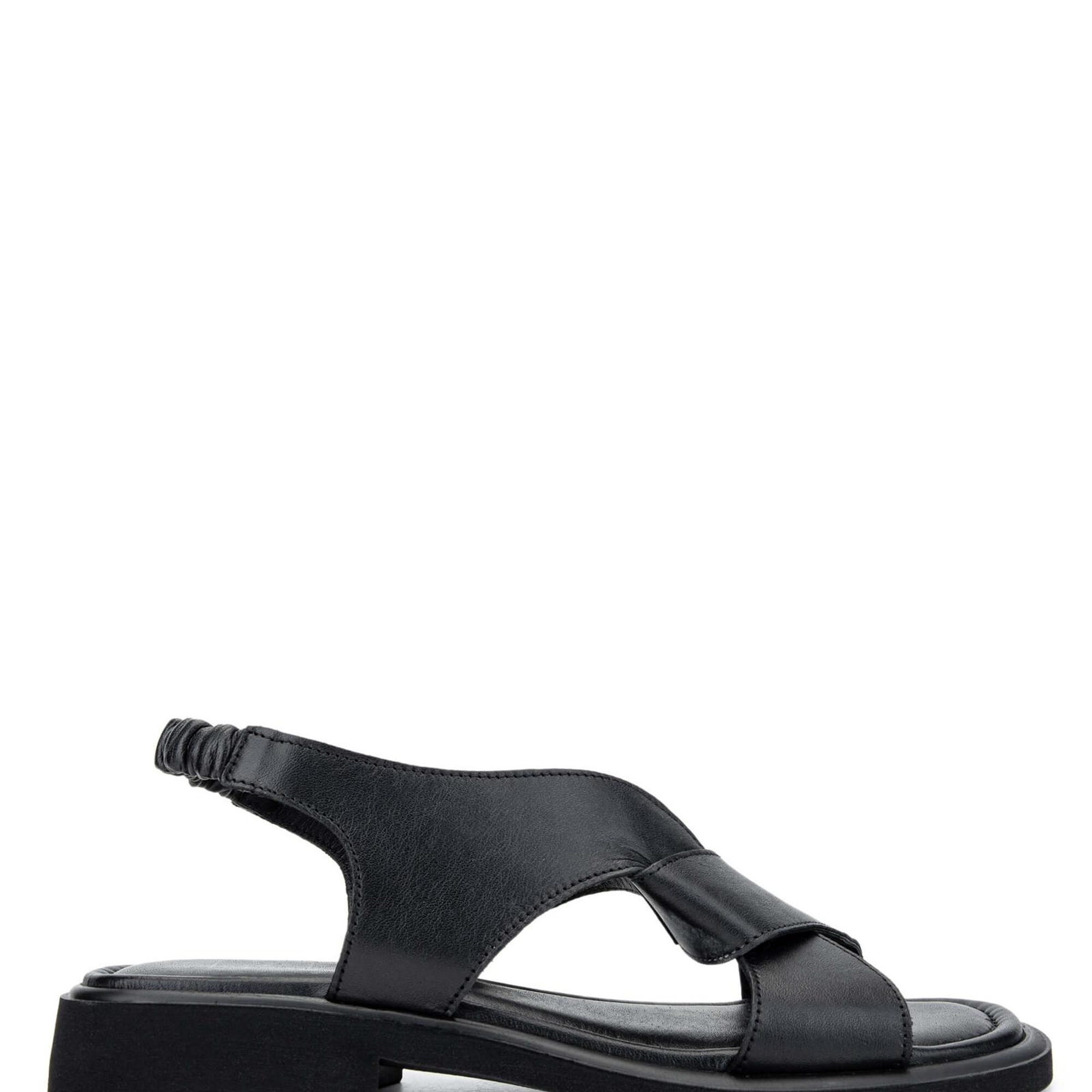 Tamer Tanca Kadın Hakiki Deri Siyah Deri Topuklu Sandalet