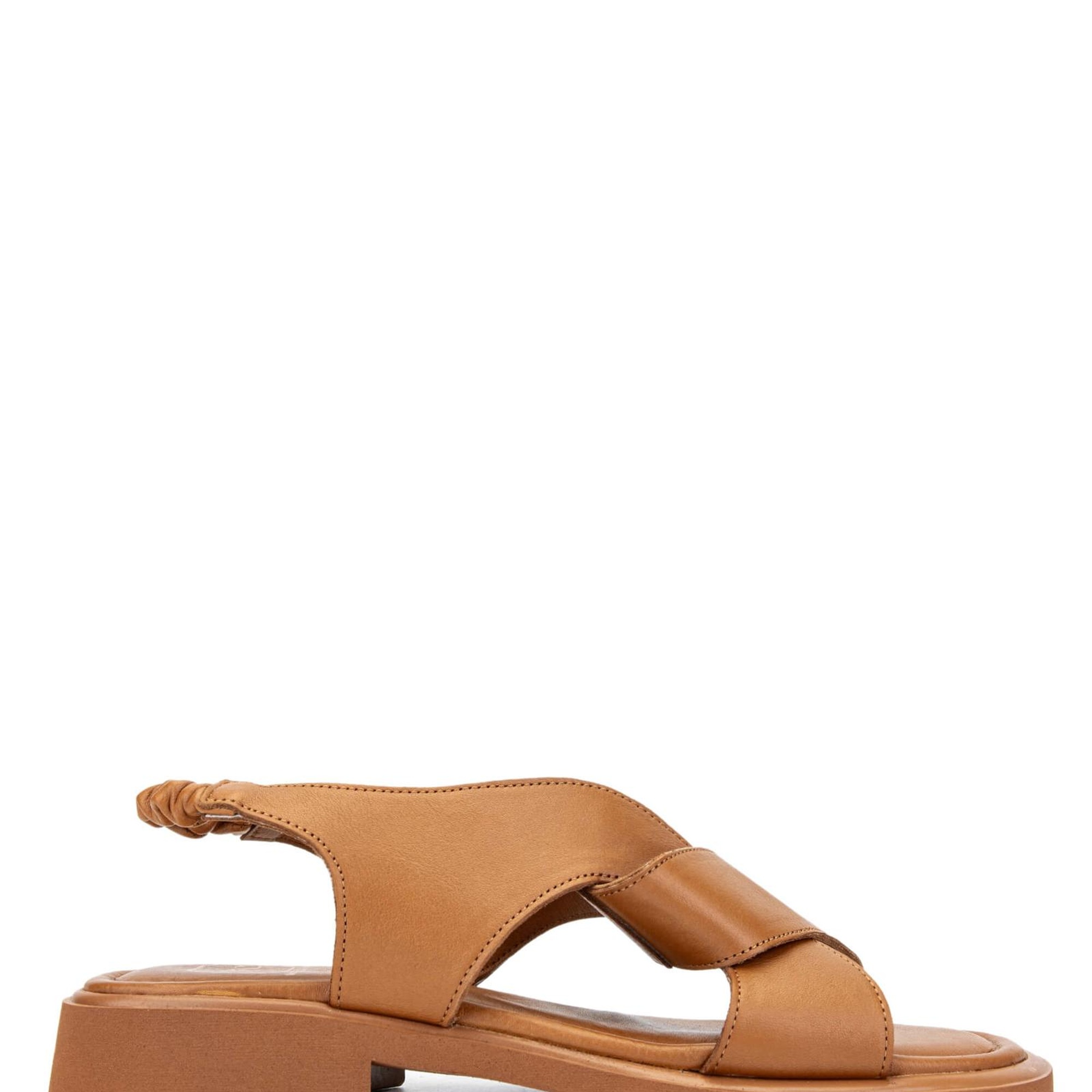 Tamer Tanca Kadın Hakiki Deri Taba Deri Topuklu Sandalet