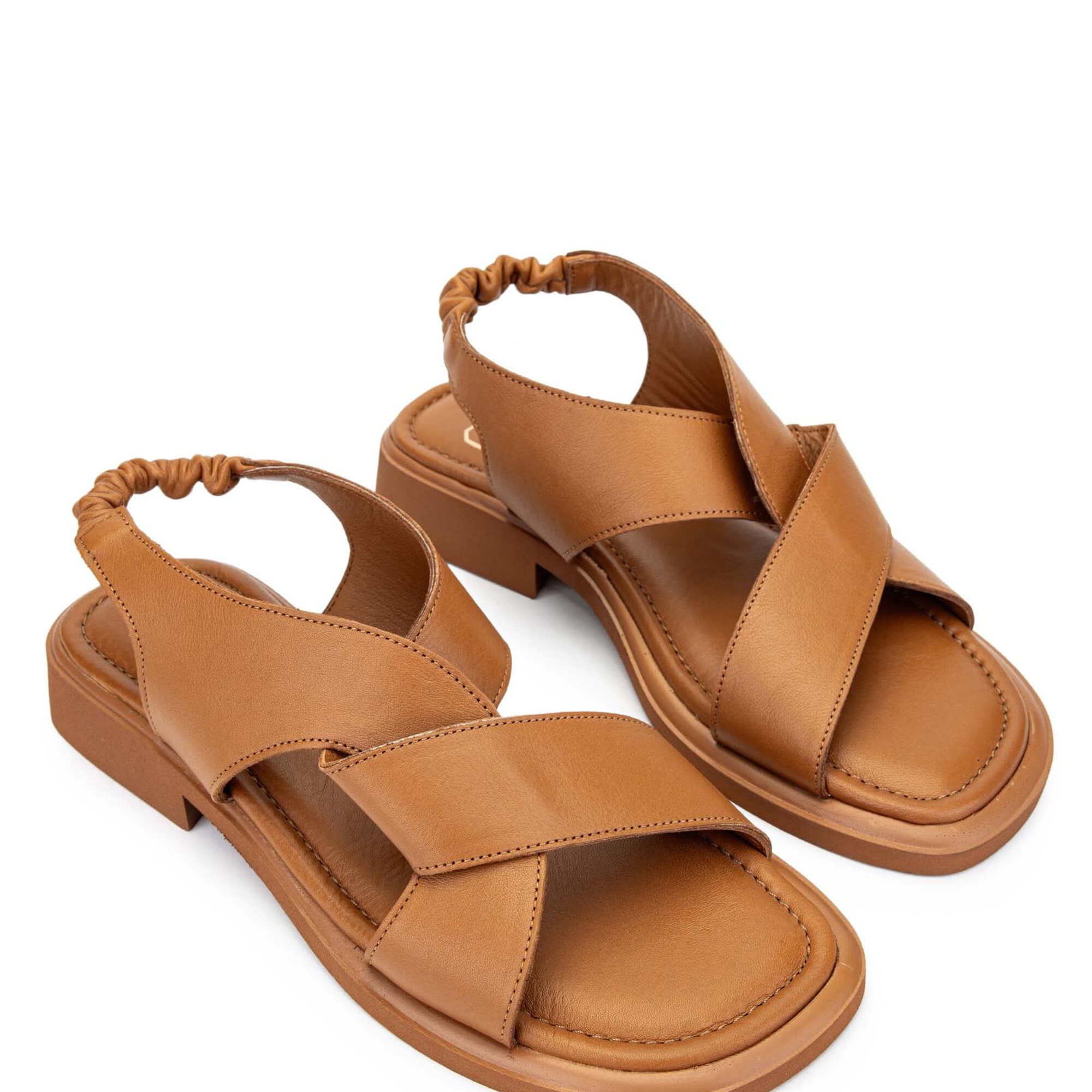 Tamer Tanca Kadın Hakiki Deri Taba Deri Topuklu Sandalet