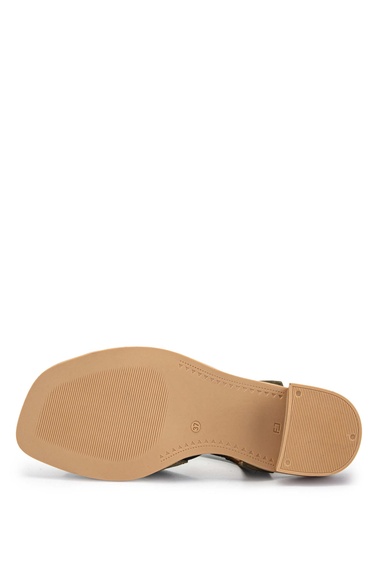  Tamer Tanca Kadın Hakiki Deri Haki Süet Topuklu Sandalet