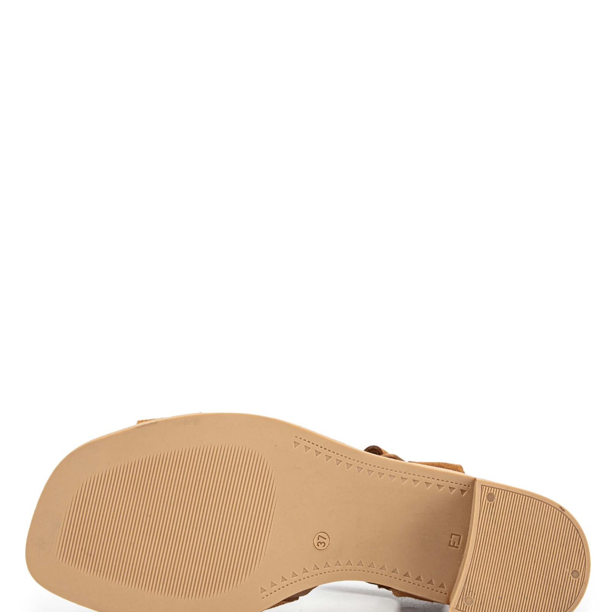 Tamer Tanca Kadın Hakiki Deri Tütün Süet Topuklu Sandalet