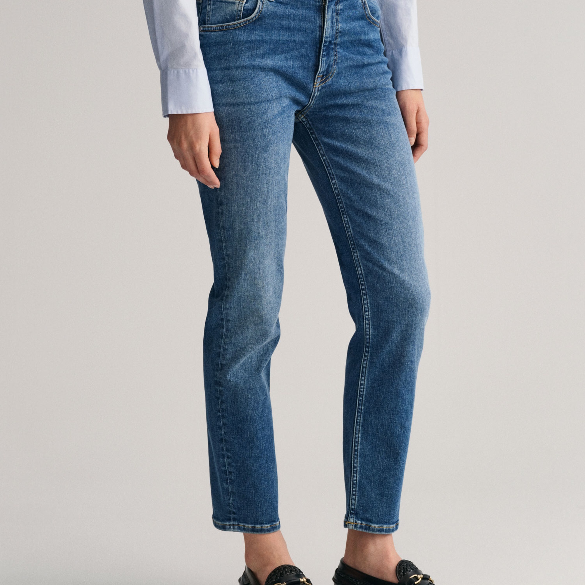 GANT Kadın Mavi Slim Fit Jean Pantolon