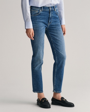 GANT Kadın Mavi Slim Fit Jean Pantolon