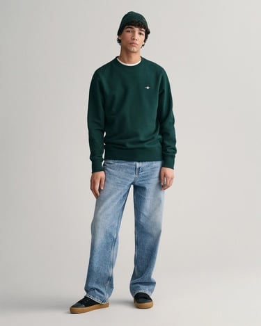  GANT Erkek Yeşil Regular Fit Bisiklet Yaka Sweatshirt