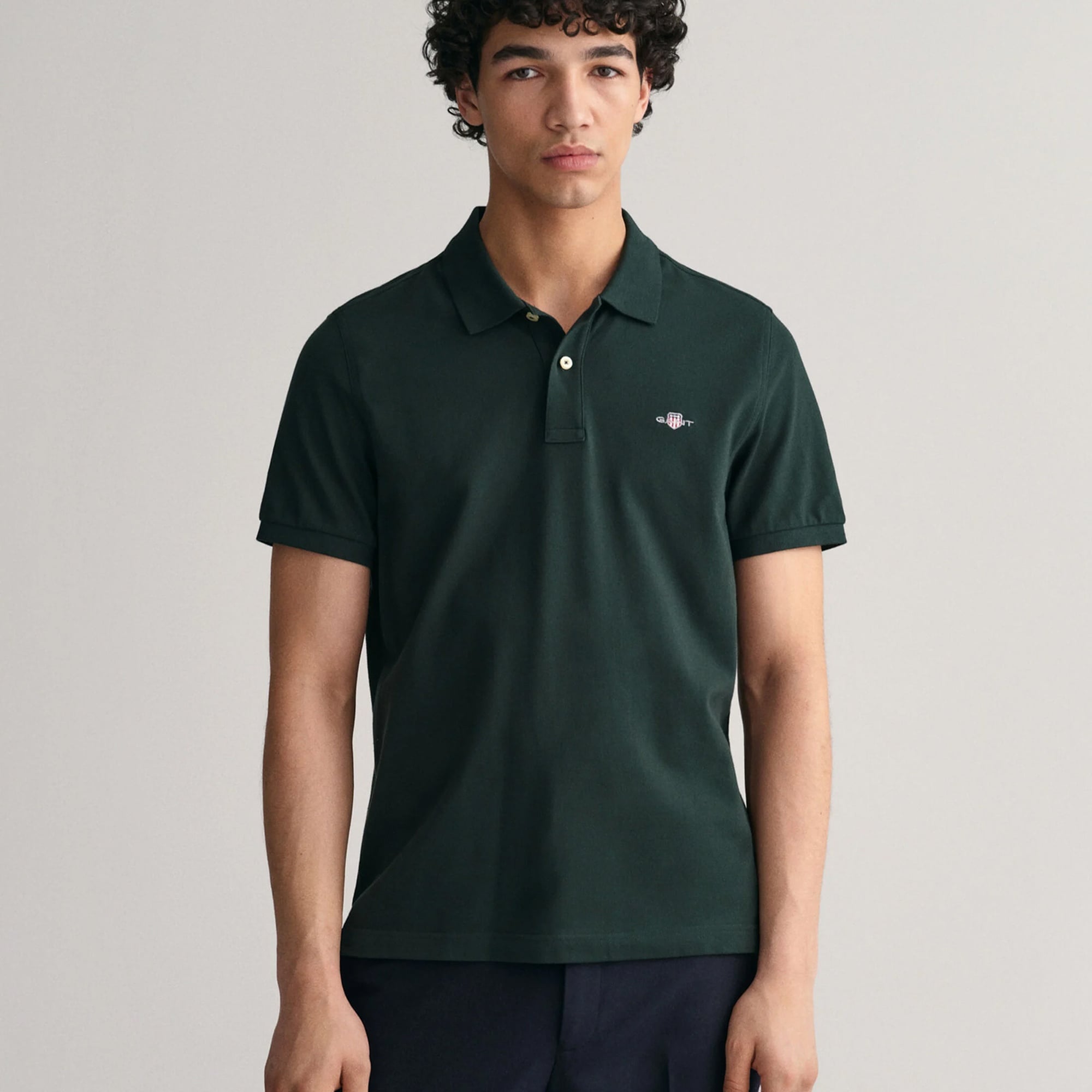 GANT Erkek Yeşil Regular Fit Polo