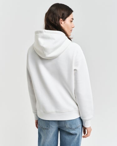  GANT Kadın Krem Relaxed Fit Kapüşonlu Logolu Sweatshirt