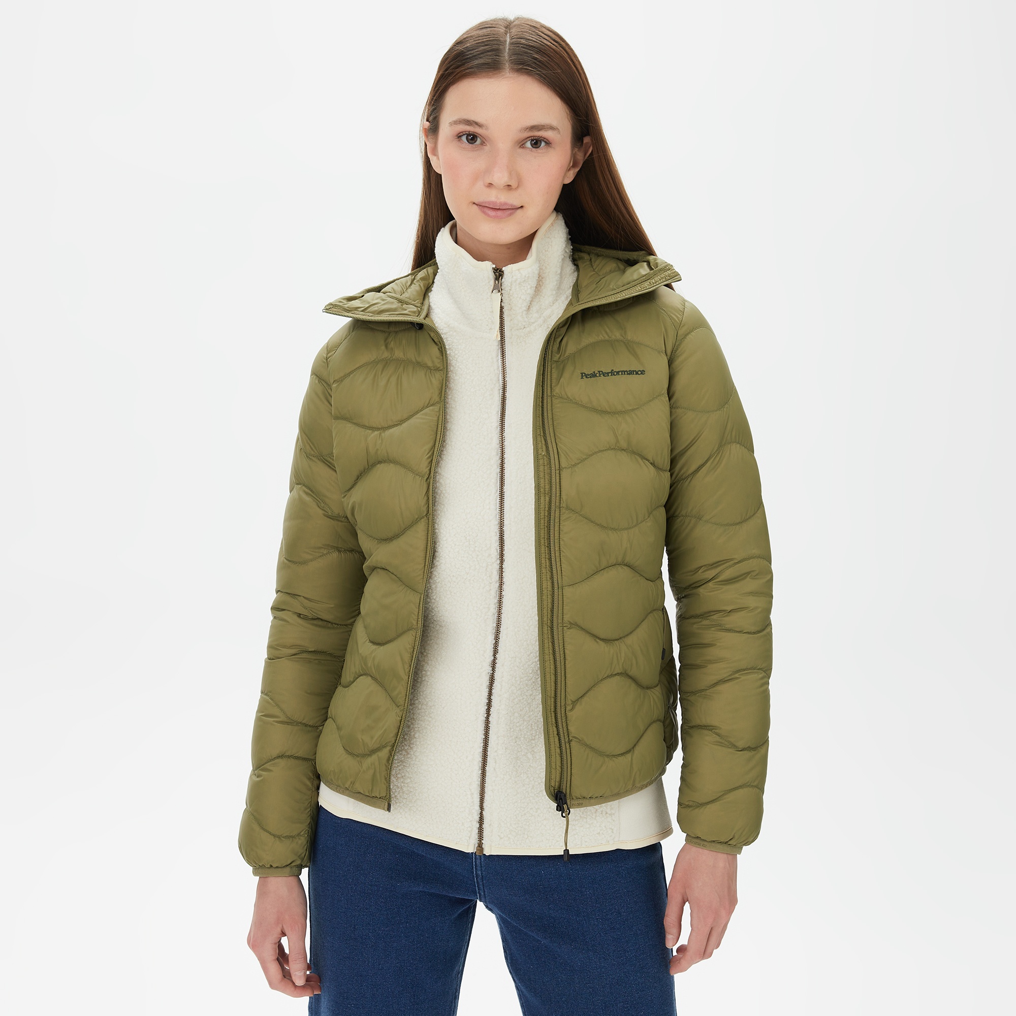 Peak Performance Helium Down Hood Kadın Yeşil Outdoor Mont