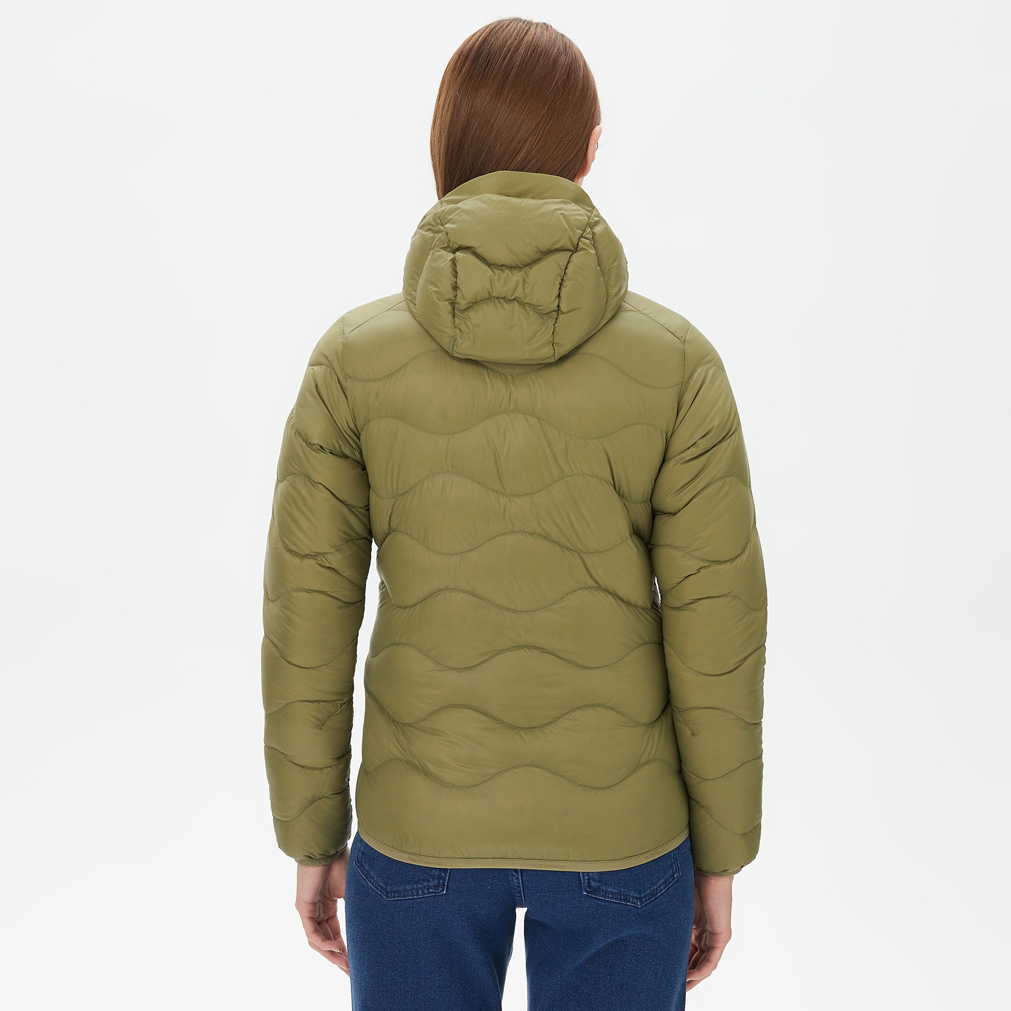 Peak Performance Helium Down Hood Kadın Yeşil Outdoor Mont