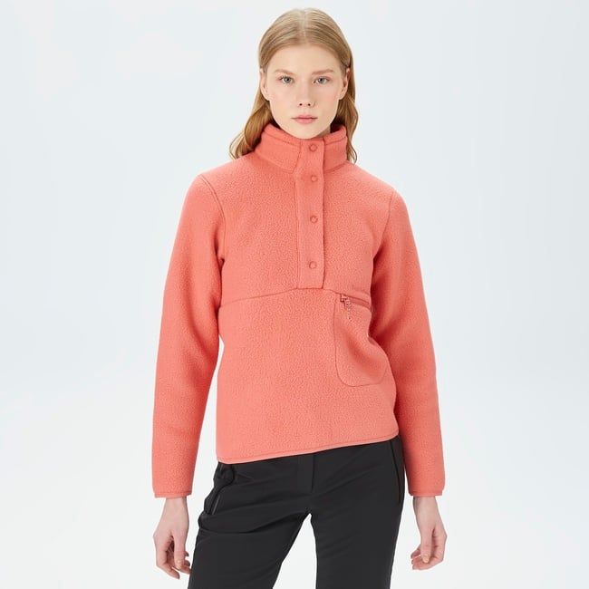  Peak Performance Fleece Snap Kadın Pembe Outdoor Polar