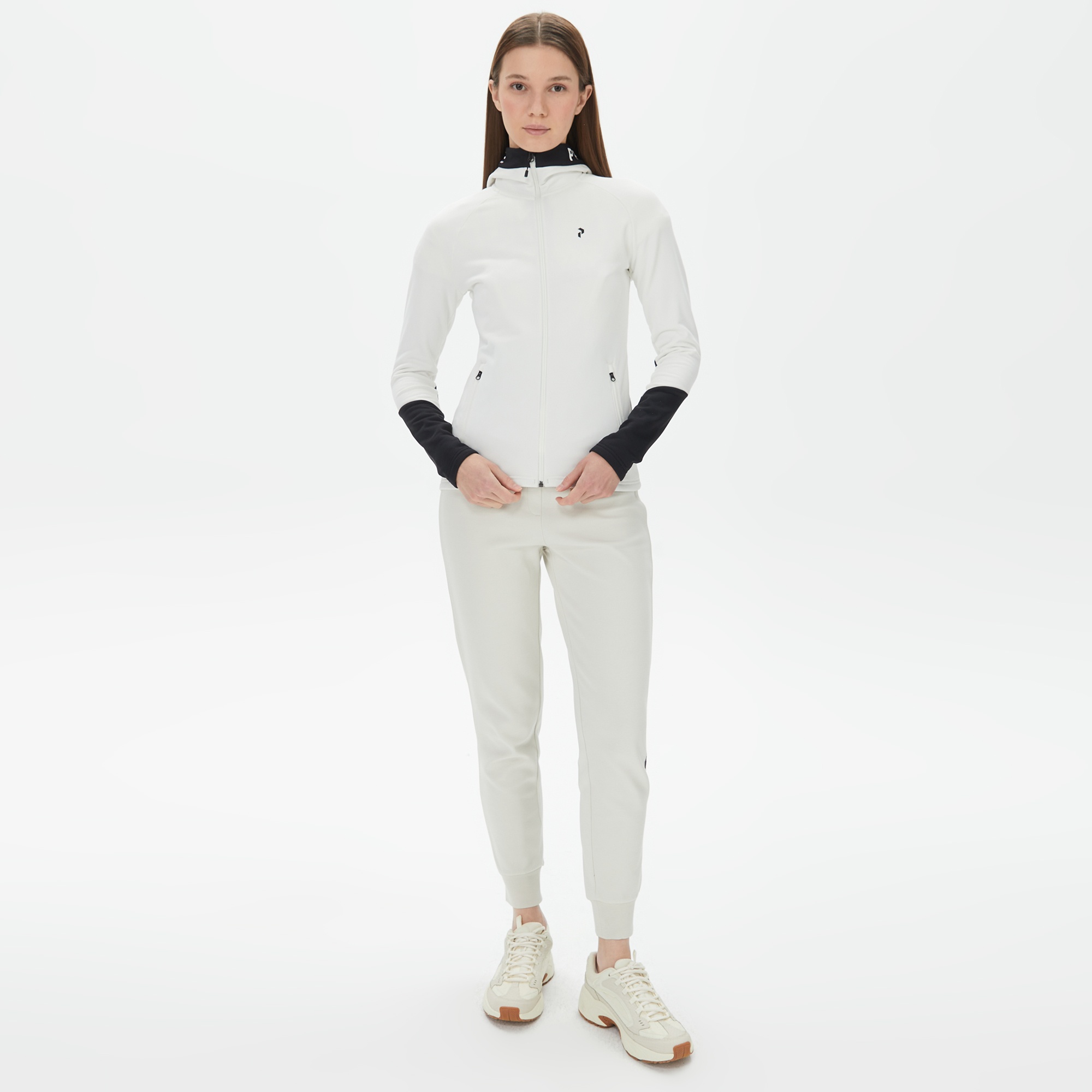 Peak Performance Rider Zip Hood Kadın Beyaz Outdoor Ceket