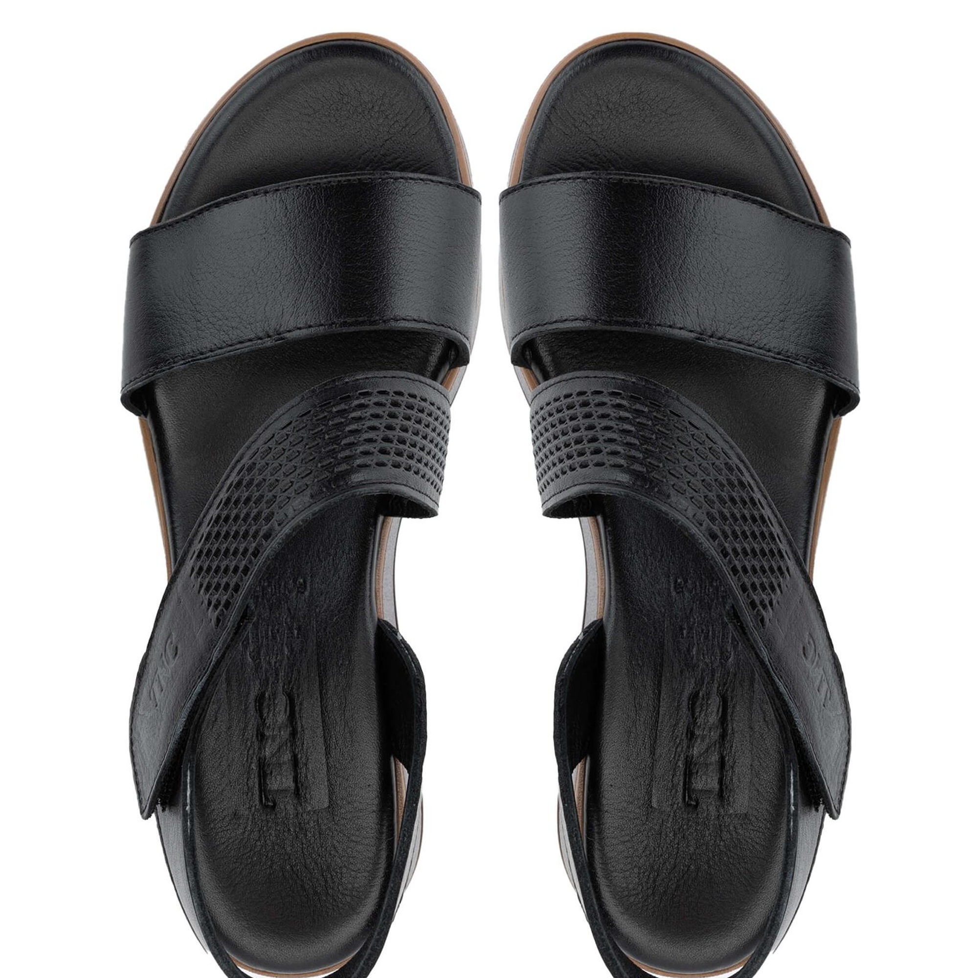 Tamer Tanca Kadın Hakiki Deri Siyah Topuklu Sandalet