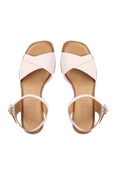  Tamer Tanca Kadın Hakiki Deri Pudra Topuklu Sandalet