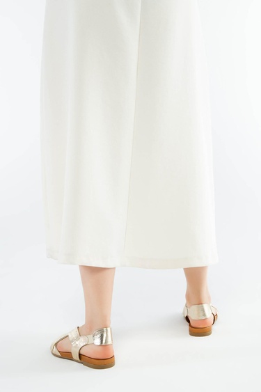  Tamer Tanca Kadın Hakiki Deri Sarı Düz Sandalet