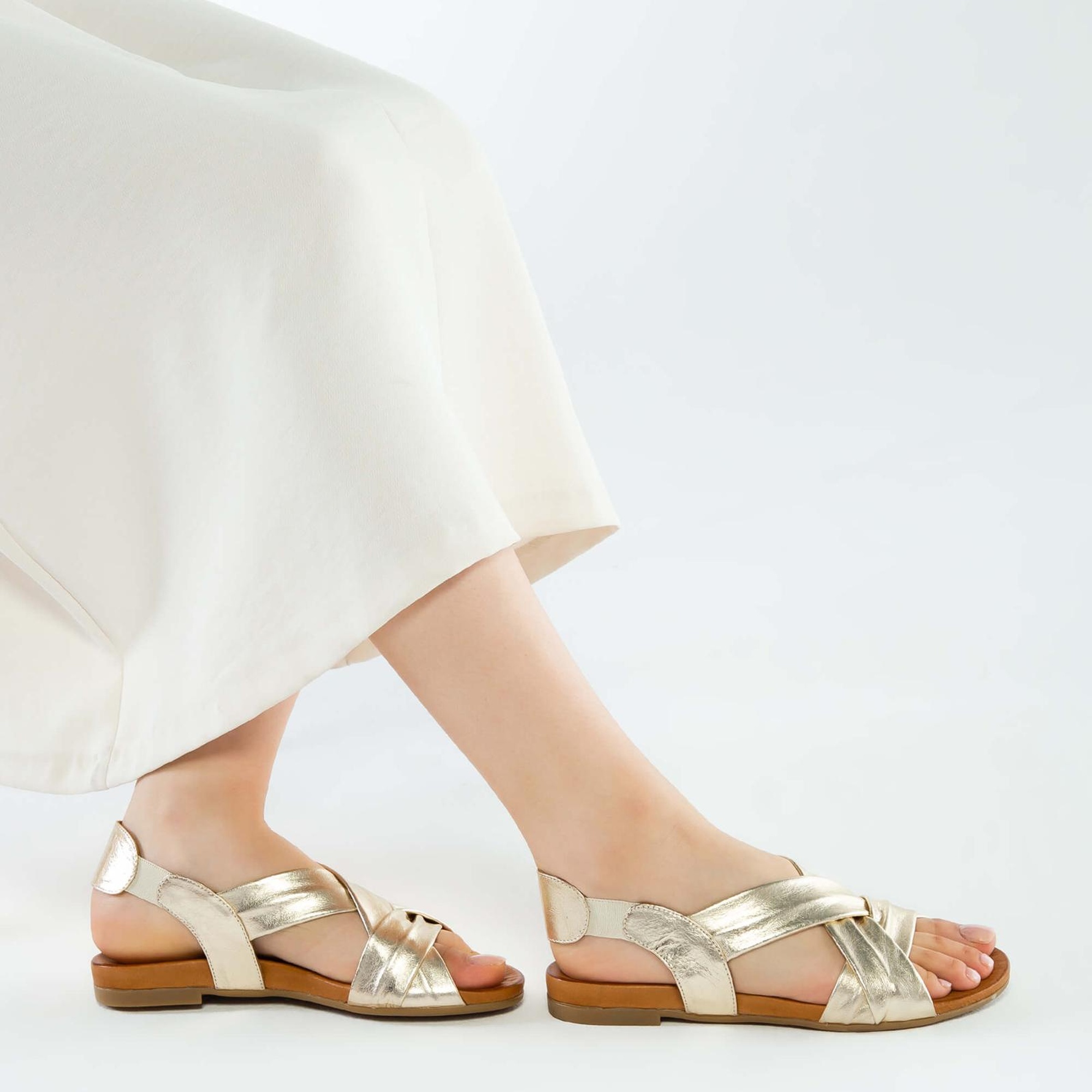 Tamer Tanca Kadın Hakiki Deri Sarı Düz Sandalet