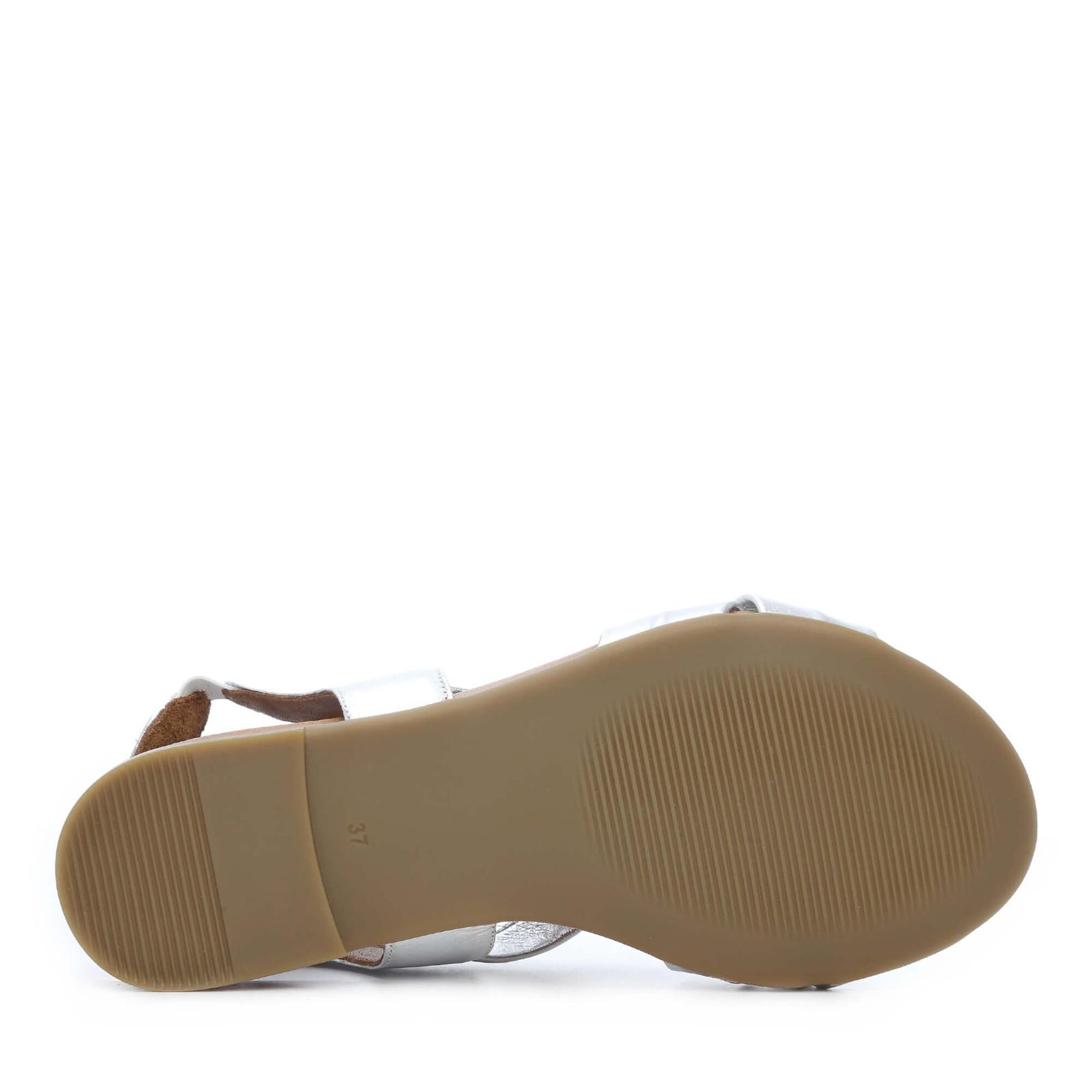 Tamer Tanca Kadın Hakiki Deri Metalik Düz Sandalet