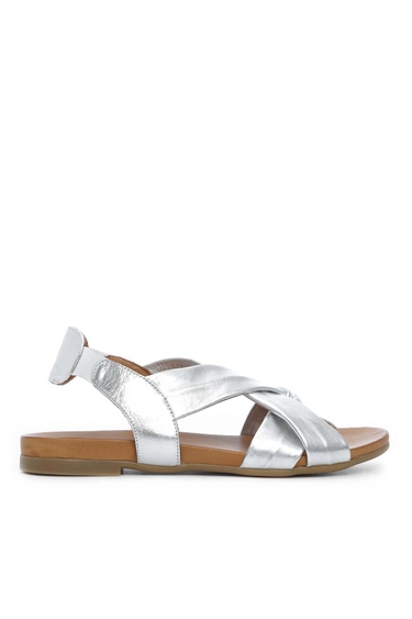  Tamer Tanca Kadın Hakiki Deri Metalik Düz Sandalet