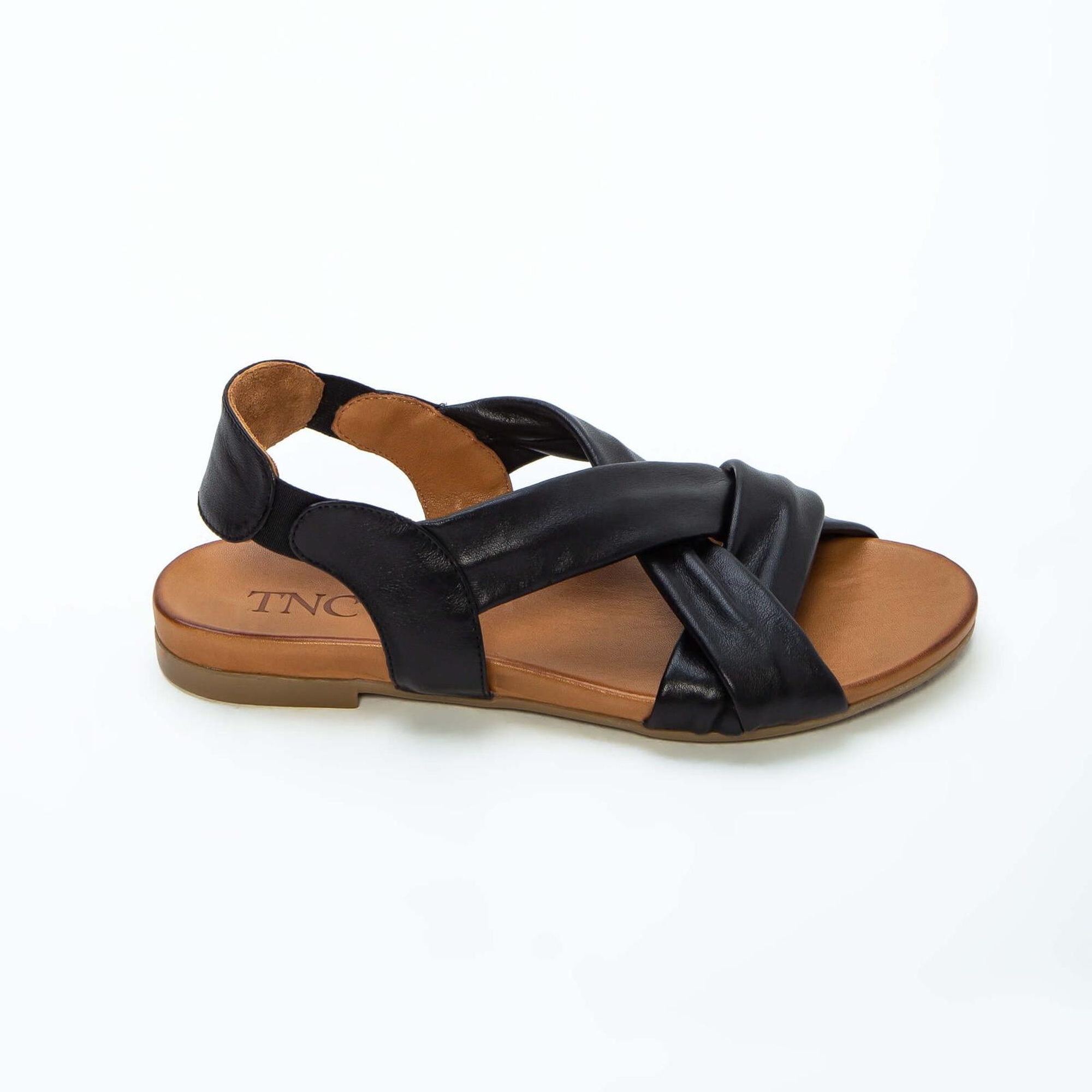 Tamer Tanca Kadın Hakiki Deri Siyah Deri Düz Sandalet