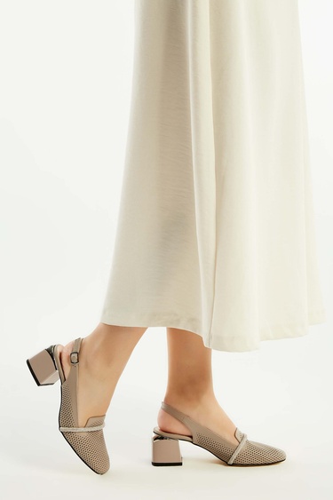  Tamer Tanca Kadın Hakiki Deri Vizon Topuklu Sandalet