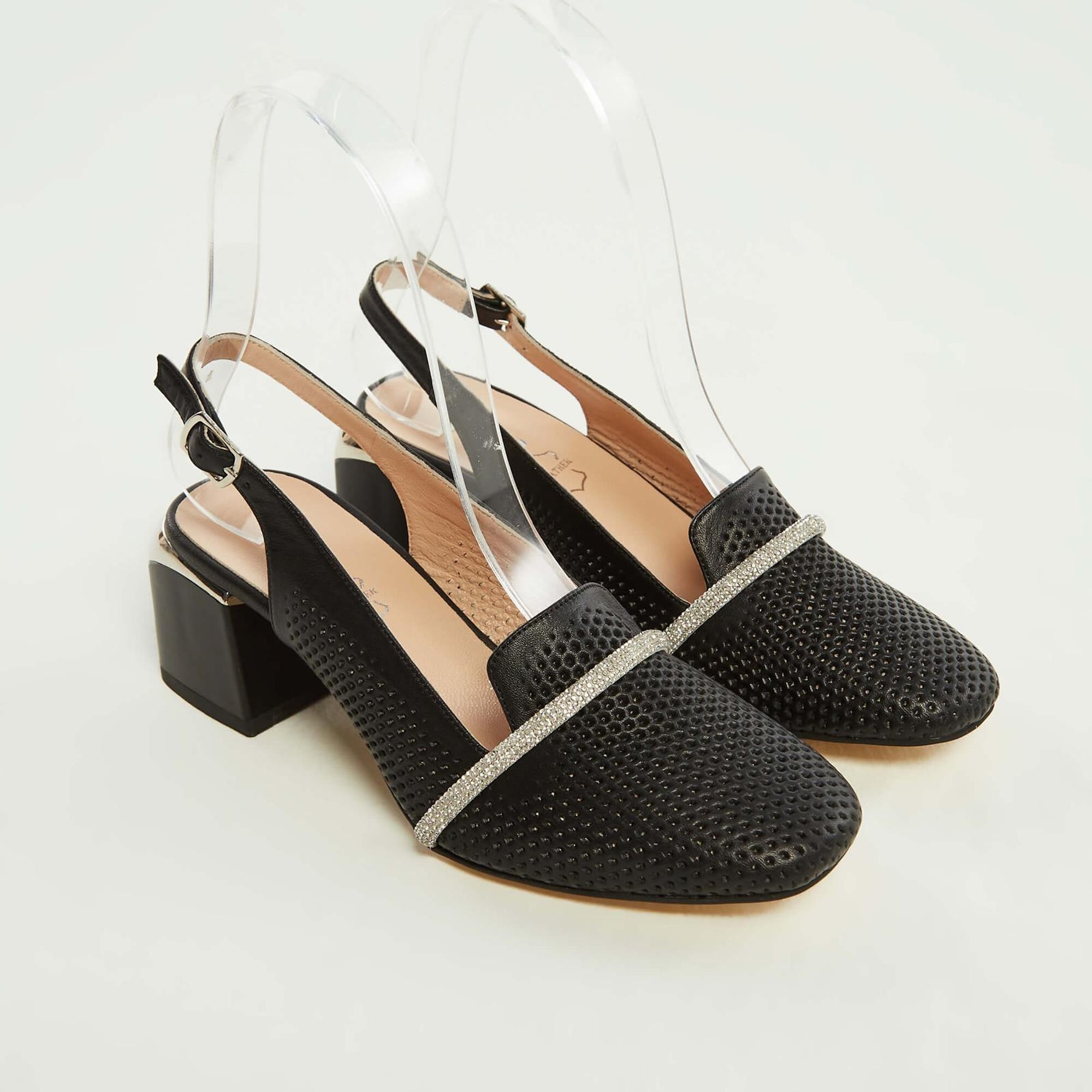 Tamer Tanca Kadın Hakiki Deri Siyah Deri Topuklu Sandalet