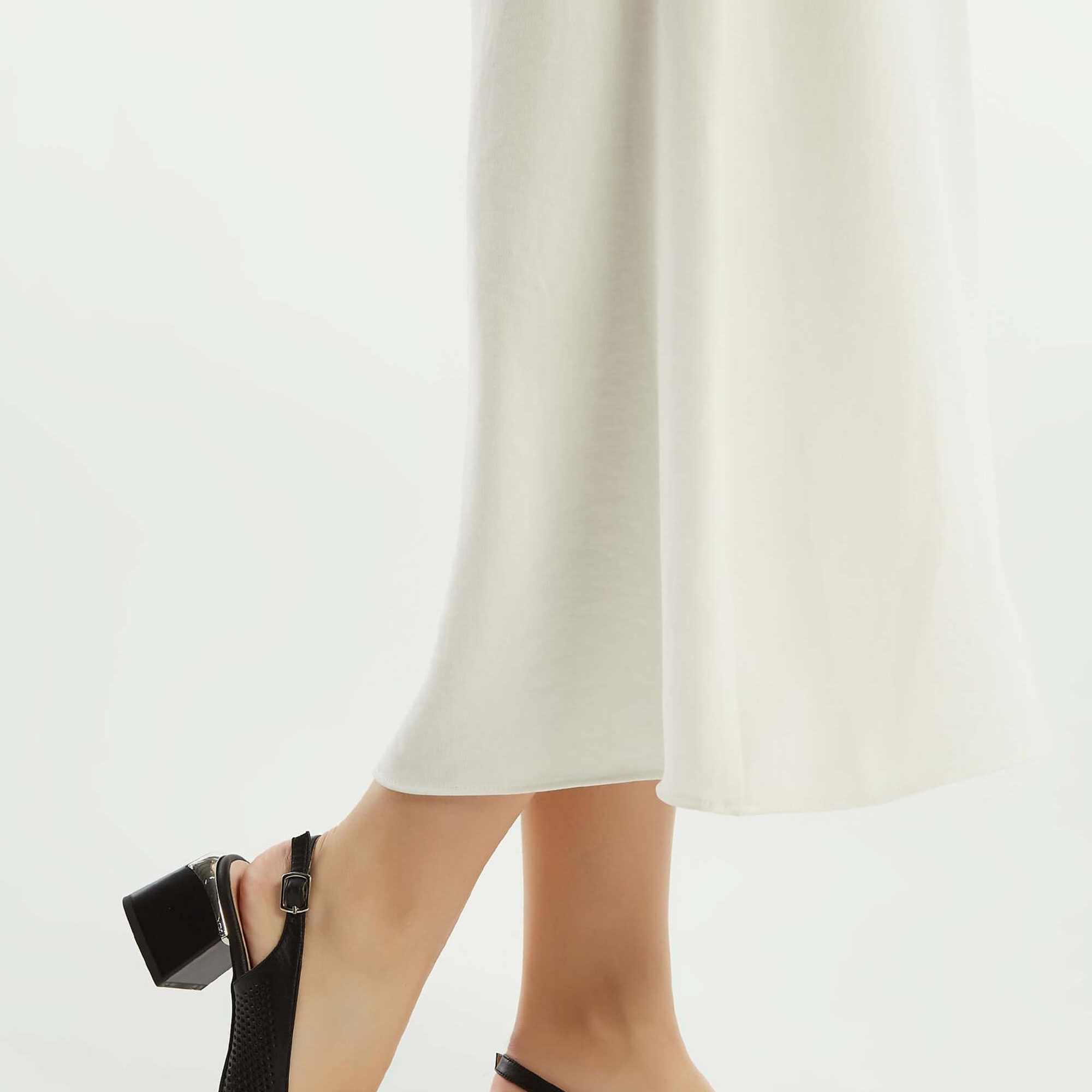 Tamer Tanca Kadın Hakiki Deri Siyah Deri Topuklu Sandalet