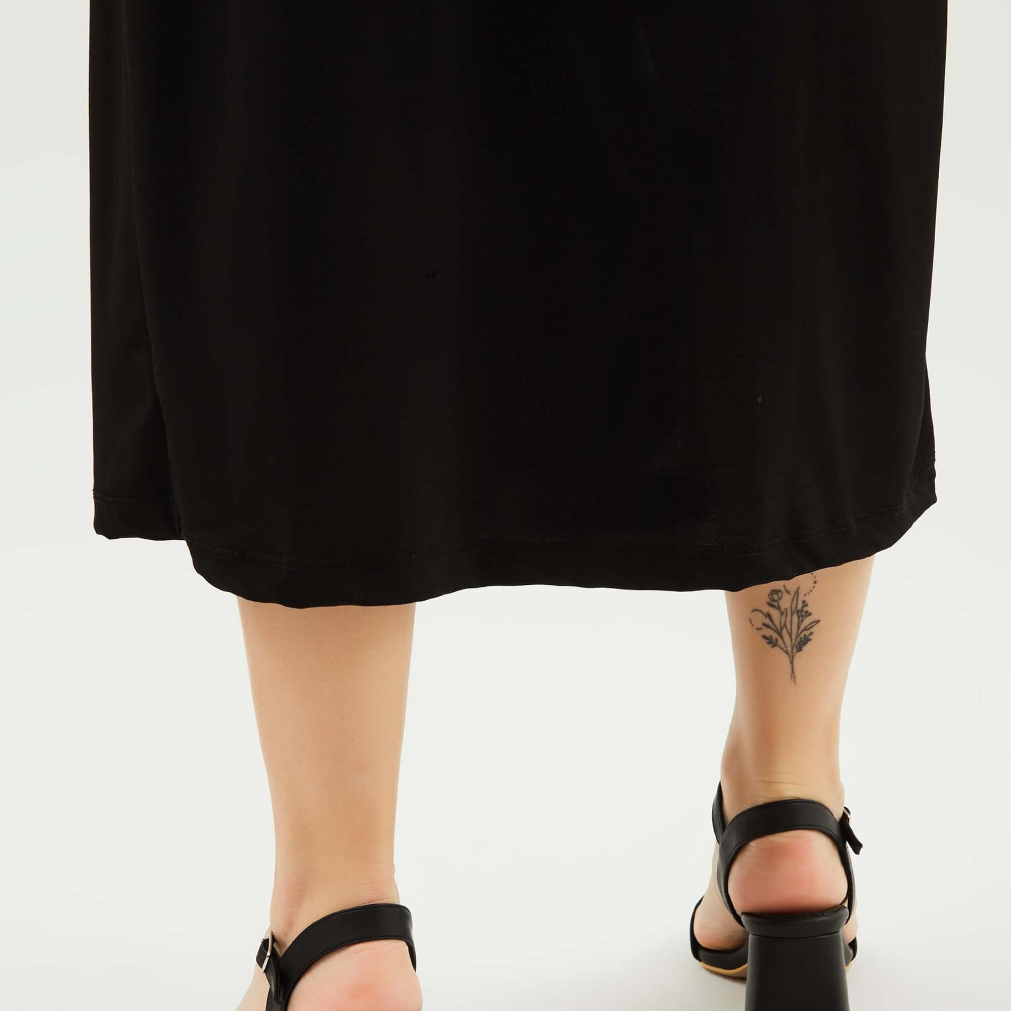 Tamer Tanca Kadın Hakiki Deri Siyah Topuklu Sandalet