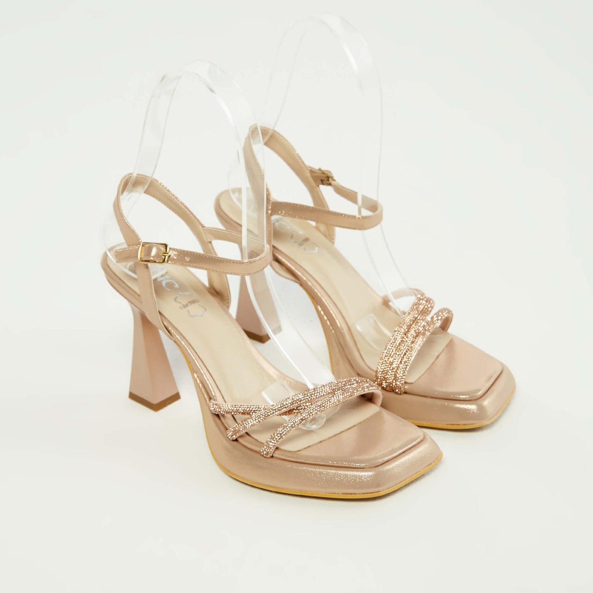 Tamer Tanca Kadın Hakiki Deri Rose Metalik Topuklu Sandalet