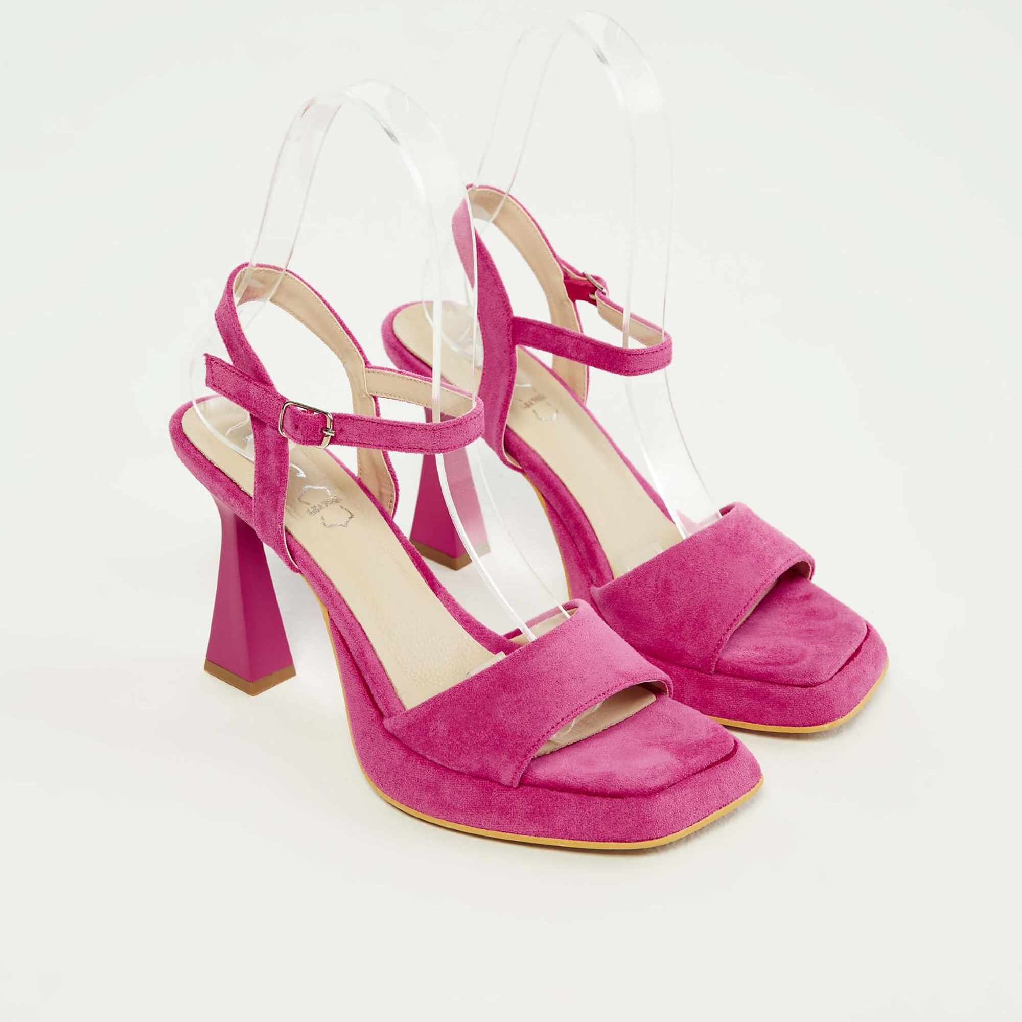 Tamer Tanca Kadın Hakiki Deri Pembe Topuklu Sandalet