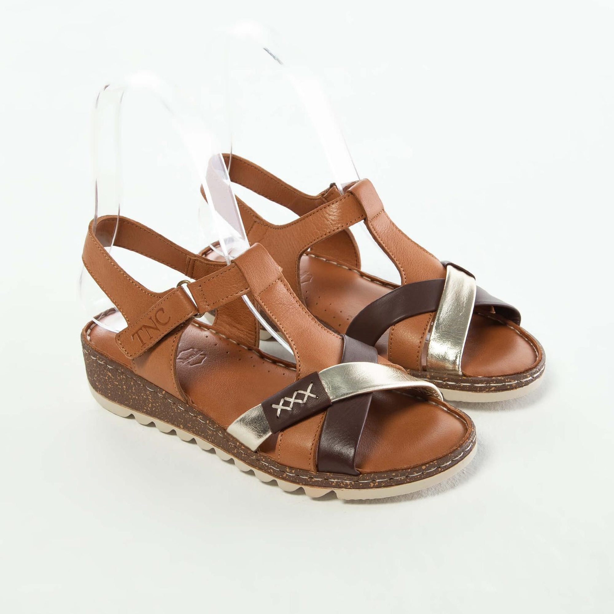 Tamer Tanca Kadın Hakiki Deri Taba Düz Sandalet