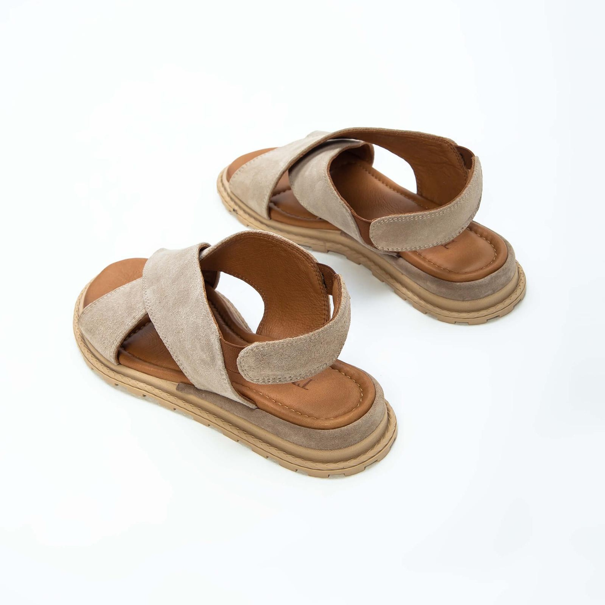 Tamer Tanca Kadın Vegan Bej Düz Sandalet