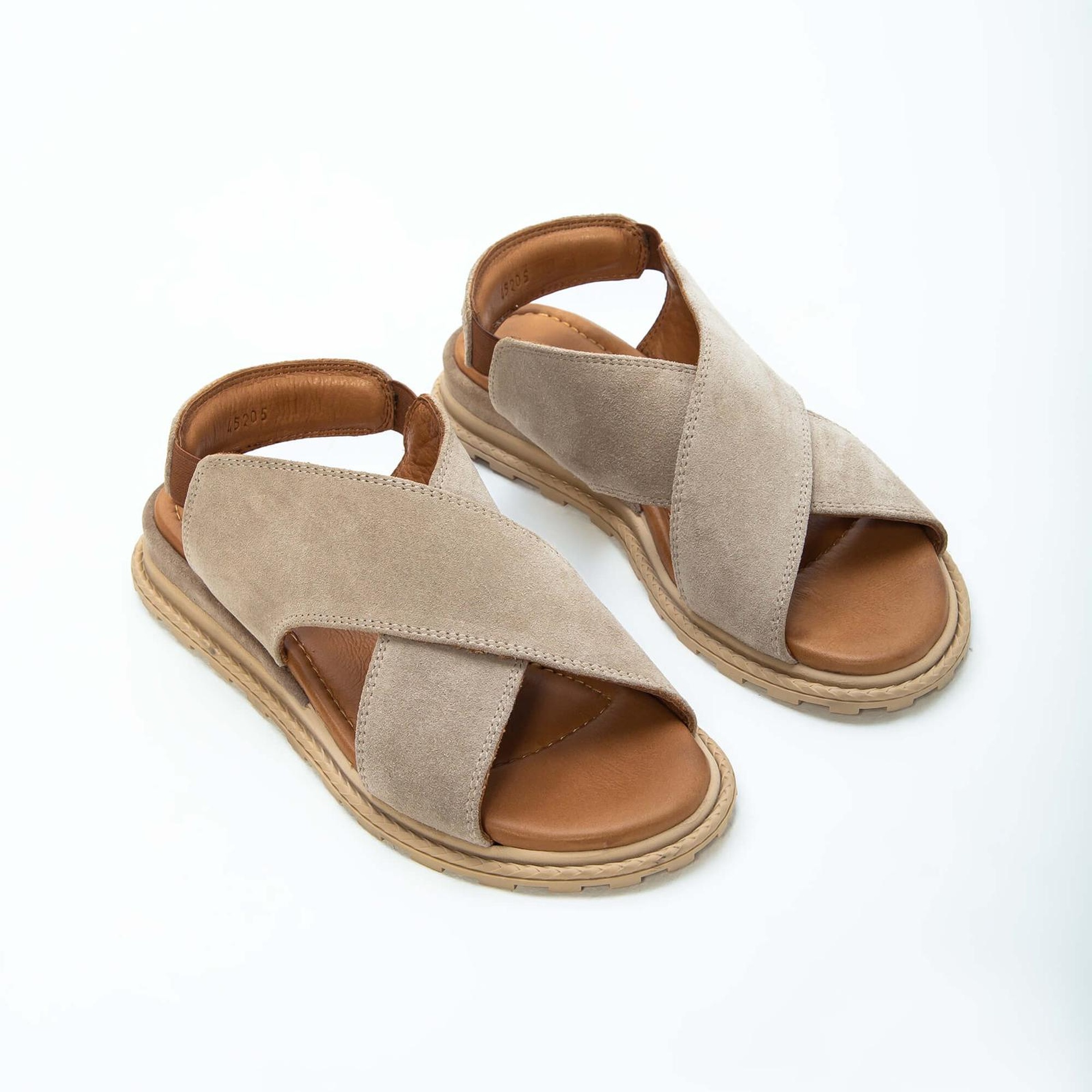 Tamer Tanca Kadın Vegan Bej Düz Sandalet