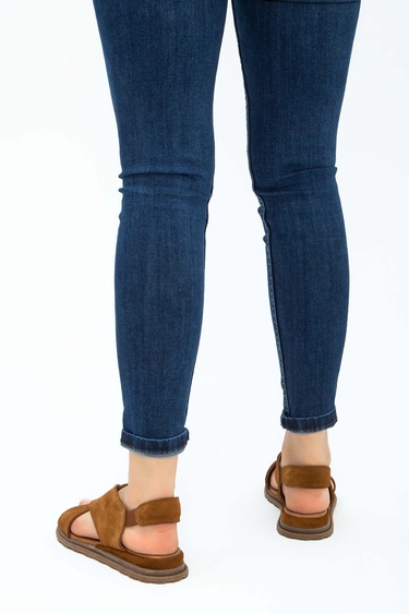  Tamer Tanca Kadın Vegan Taba Süet Düz Sandalet