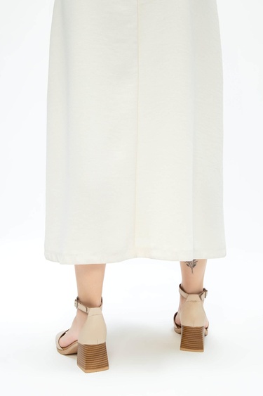  Tamer Tanca Kadın Vegan Bej Topuklu Sandalet