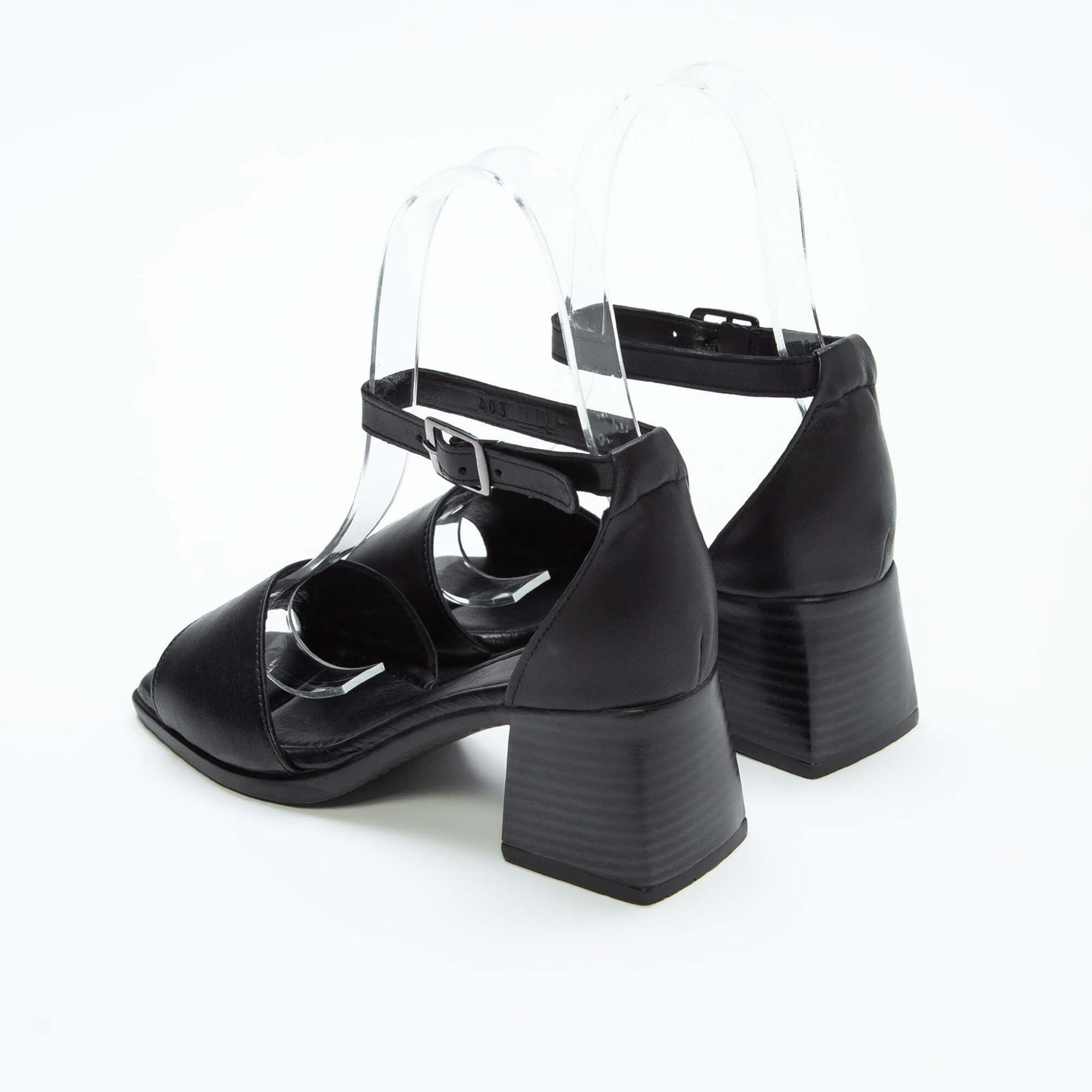 Tamer Tanca Kadın Vegan Siyah Topuklu Sandalet