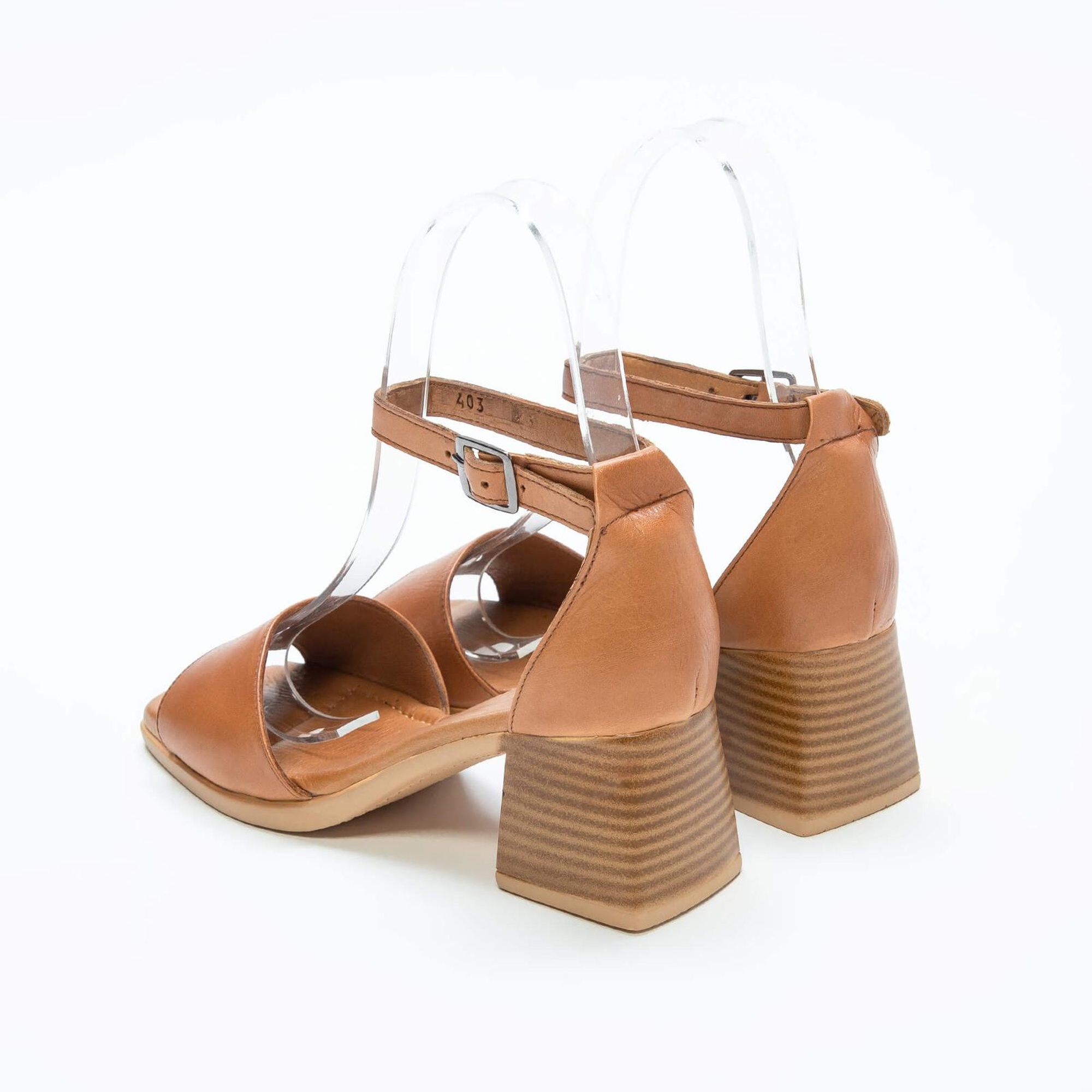 Tamer Tanca Kadın Vegan Taba Topuklu Sandalet