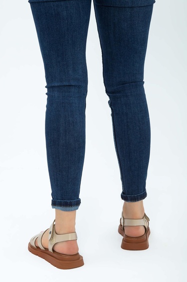  Tamer Tanca Kadın Hakiki Deri Bej Düz Sandalet