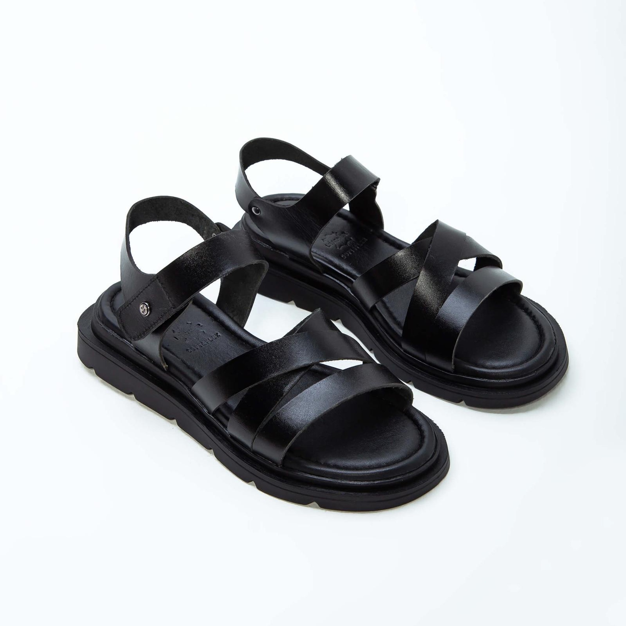 Tamer Tanca Kadın Hakiki Deri Siyah Düz Sandalet