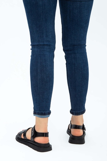  Tamer Tanca Kadın Hakiki Deri Siyah Düz Sandalet