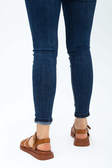  Tamer Tanca Kadın Hakiki Deri Taba Düz Sandalet