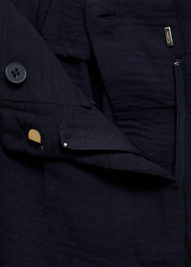  Mango Kadın Wideleg Dokuma Pantolon Lacivert